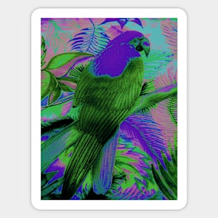 EXOTIC BRIGHT PARROT TROPICAL PALM DECO POSTER ART PRINT Sticker